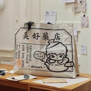POP MART hirono wellpharmacy plastic shopping tote bag